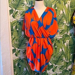 Super cute Orange Blue Retro Dress